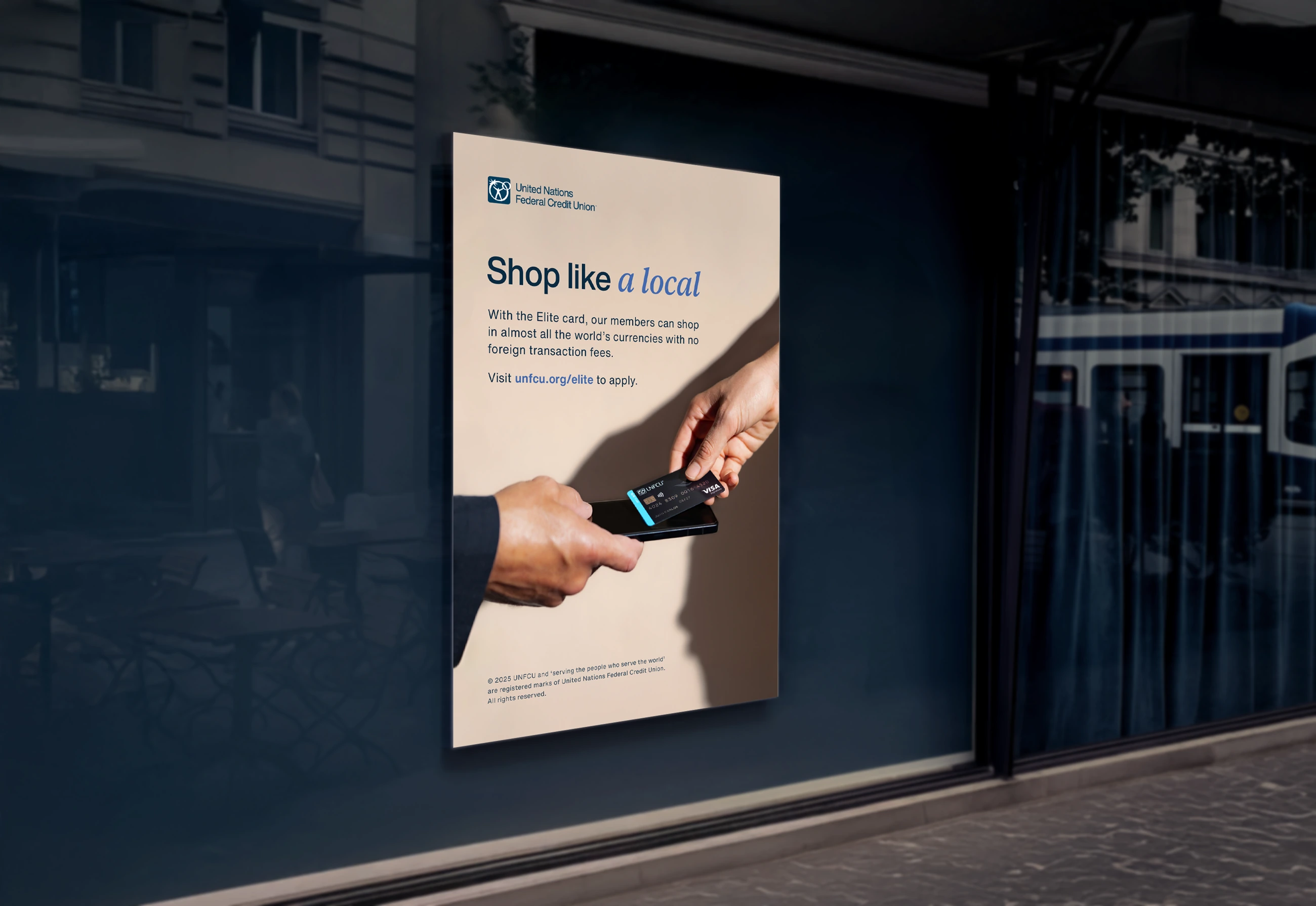 Shop like a local campaign advertising in a street display